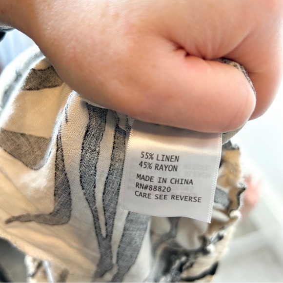 Rachel Zoe Linen Blend Tropical Palm Print Casual Pants Plus Size 2X - Picture 8 of 8